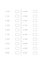 1桁の足し算(20問)