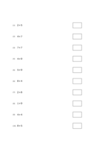 1桁の足し算(10問)