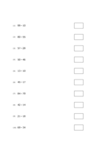 2桁－2桁の引き算(10問)